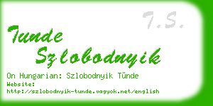 tunde szlobodnyik business card